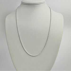 Silver Chain Solid Silver Rope Chain Necklace 1.5mm 22 Inches Stamped .925 Italy